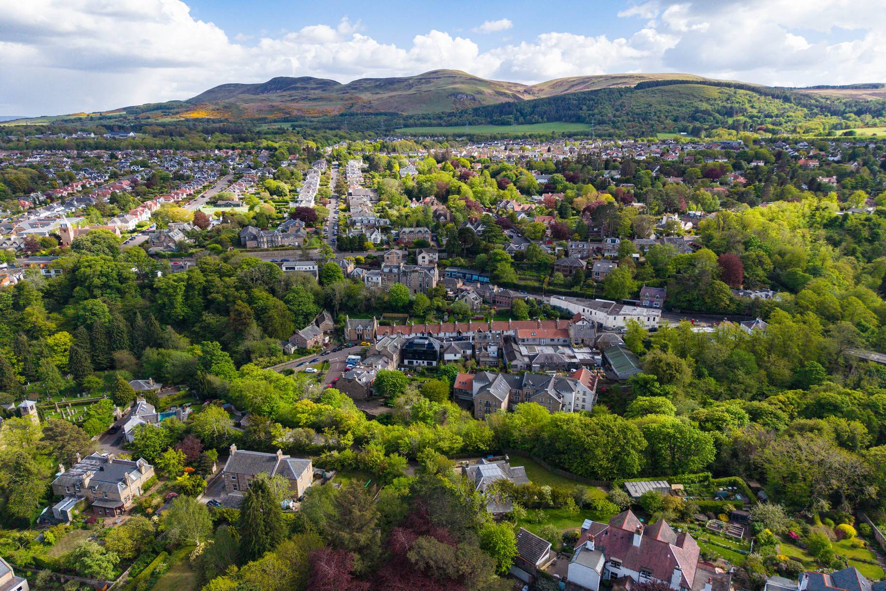 Aerial view of Colinton, Edinburgh
